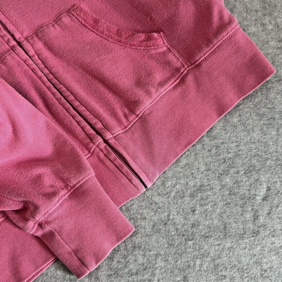 L.L. BEAN Bubblegum Pink Terrycloth Zip Up Hoodie Tie Hood Barbiecore Y2K Size S - Picture 8 of 9